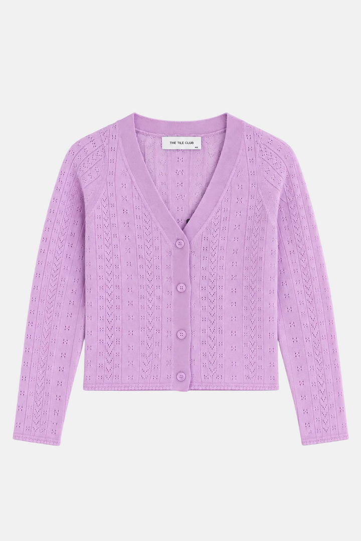 Claire Pointelle Cardigan Lilac