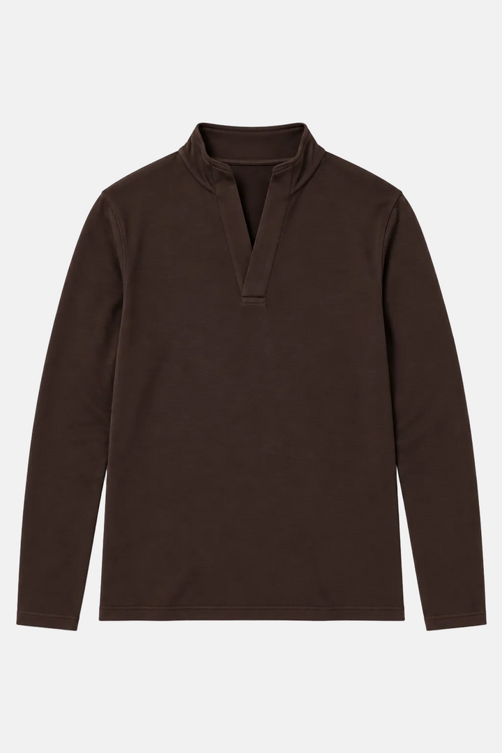 Mason Pop Collar Pullover Brown