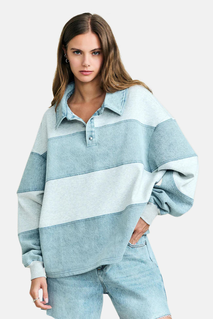 Cher Top Light Grey/Coastline