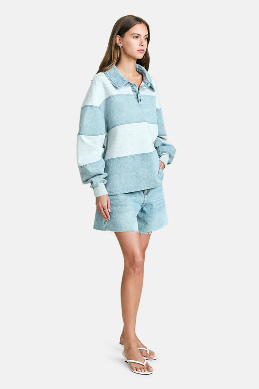 Cher Top Light Grey/Coastline