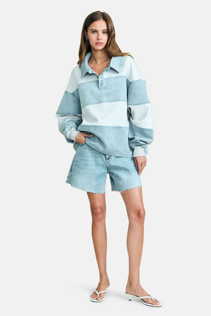Cher Top Light Grey/Coastline