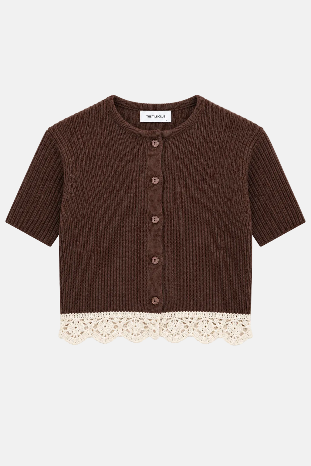 Ines Ribbed Cardigan Brown