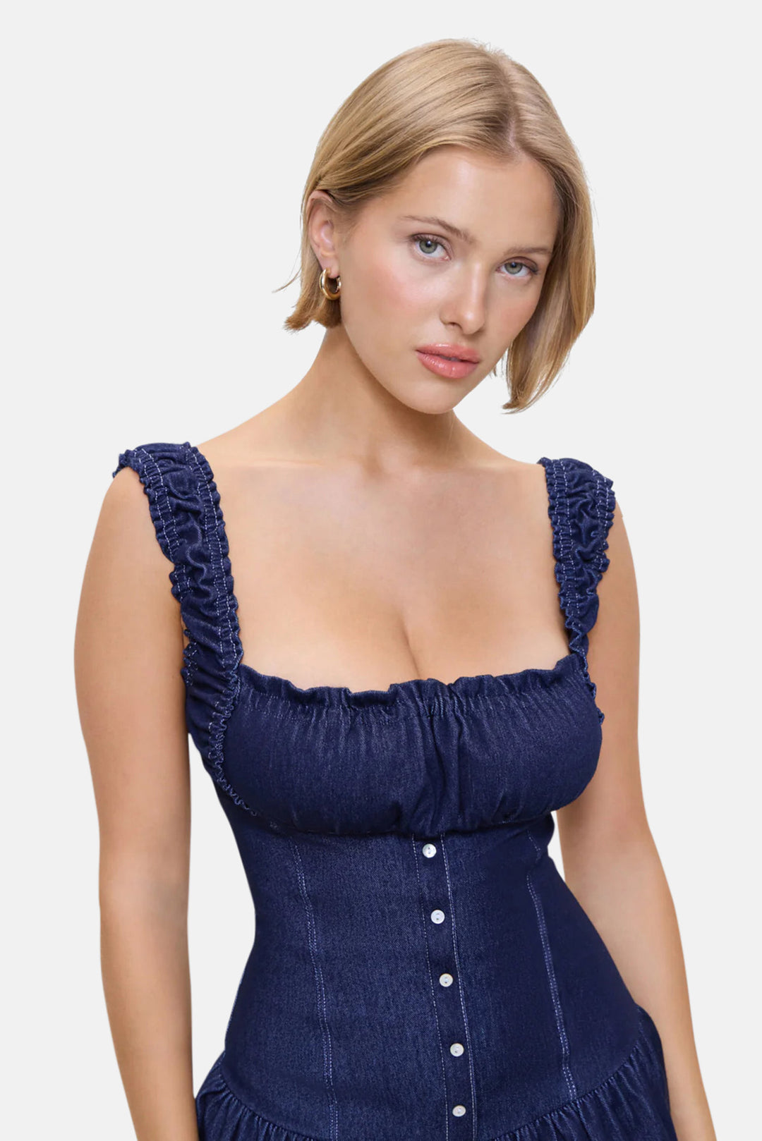 Christa Denim Mini Dress Blue Denim