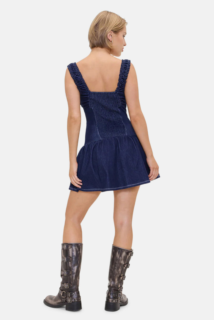 Christa Denim Mini Dress Blue Denim