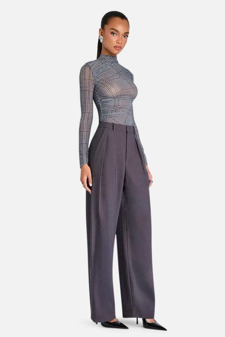 Christina Mesh Top in Glen Check