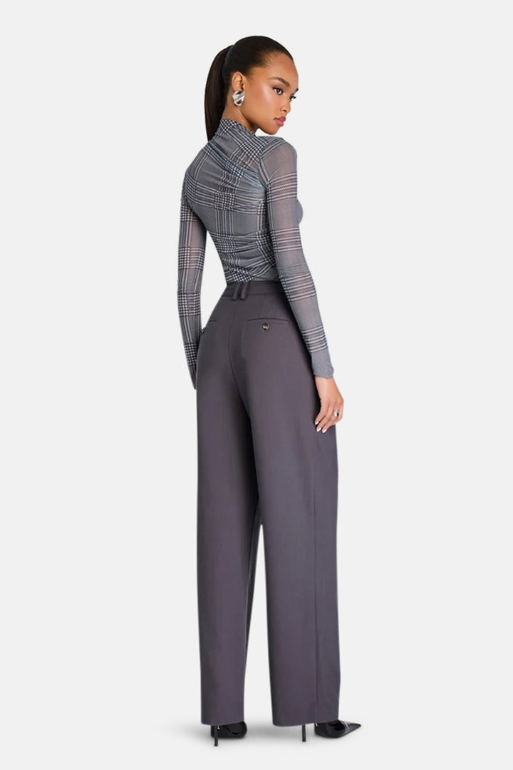 Christina Mesh Top in Glen Check
