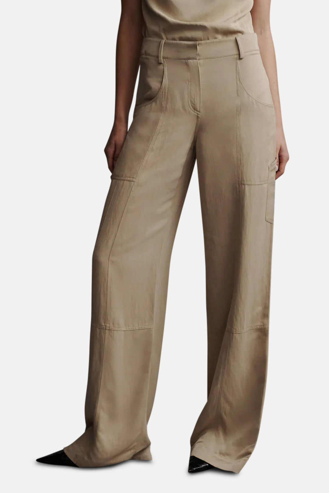 Chrystie Street Pant in Viscose/Linen Travertine