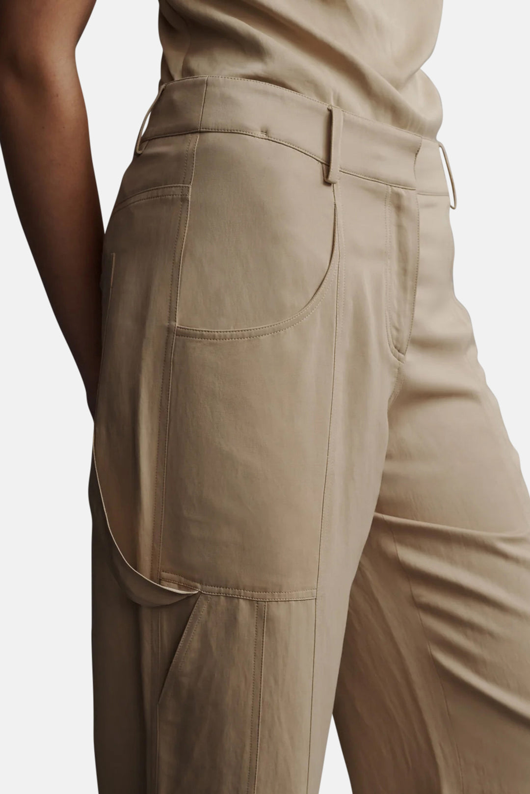 Chrystie Street Pant in Viscose/Linen Travertine