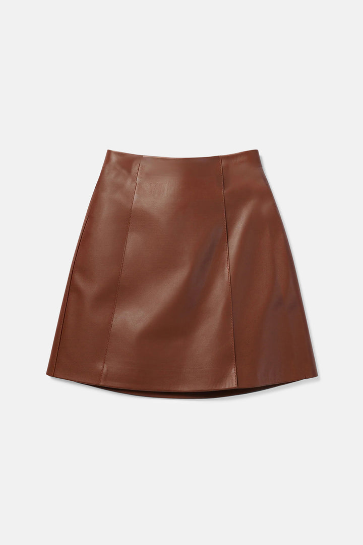 Cillian Genuine Leather Mini Skirt Mousse