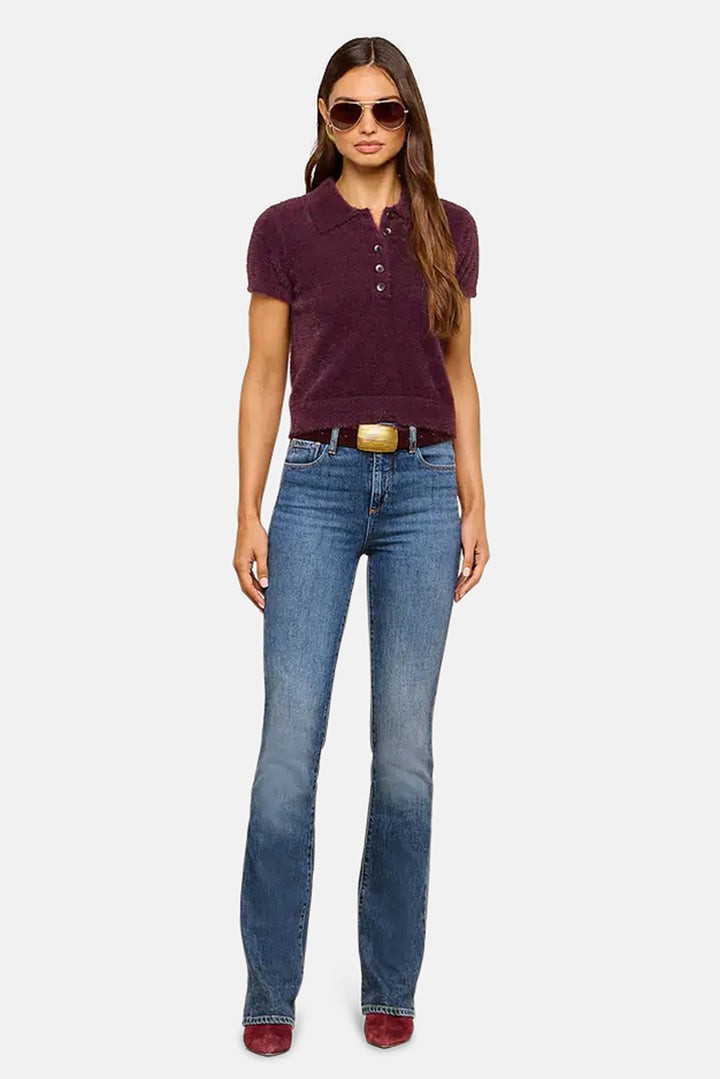 Cirrus Cropped Polo Dark Plum