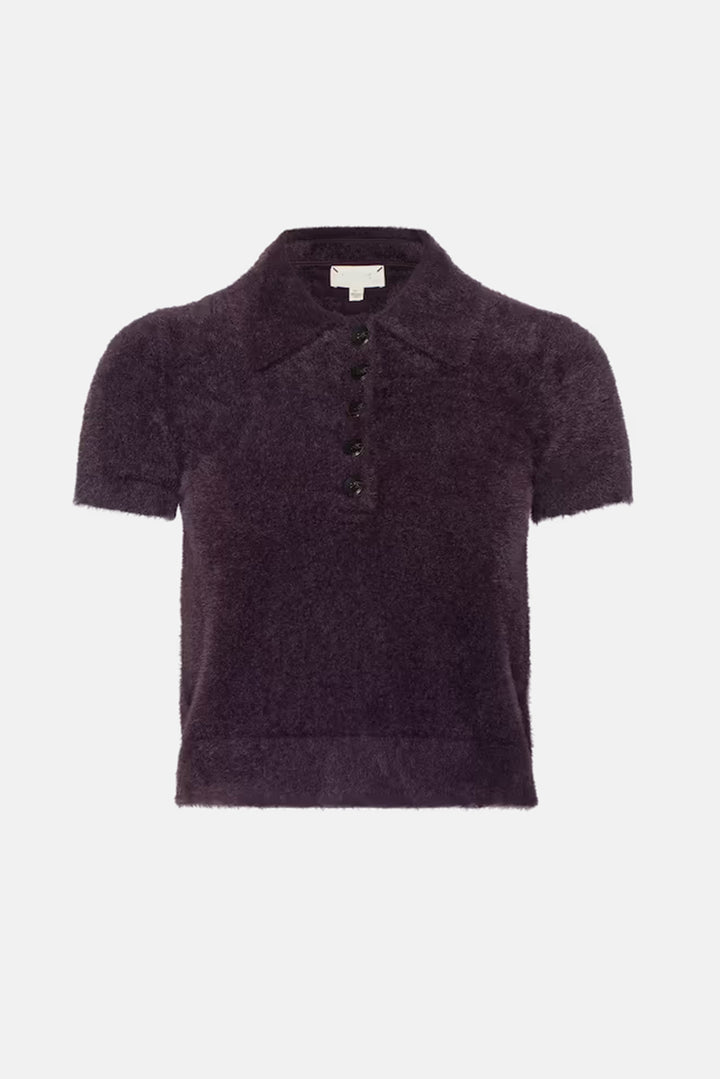 Cirrus Cropped Polo Dark Plum