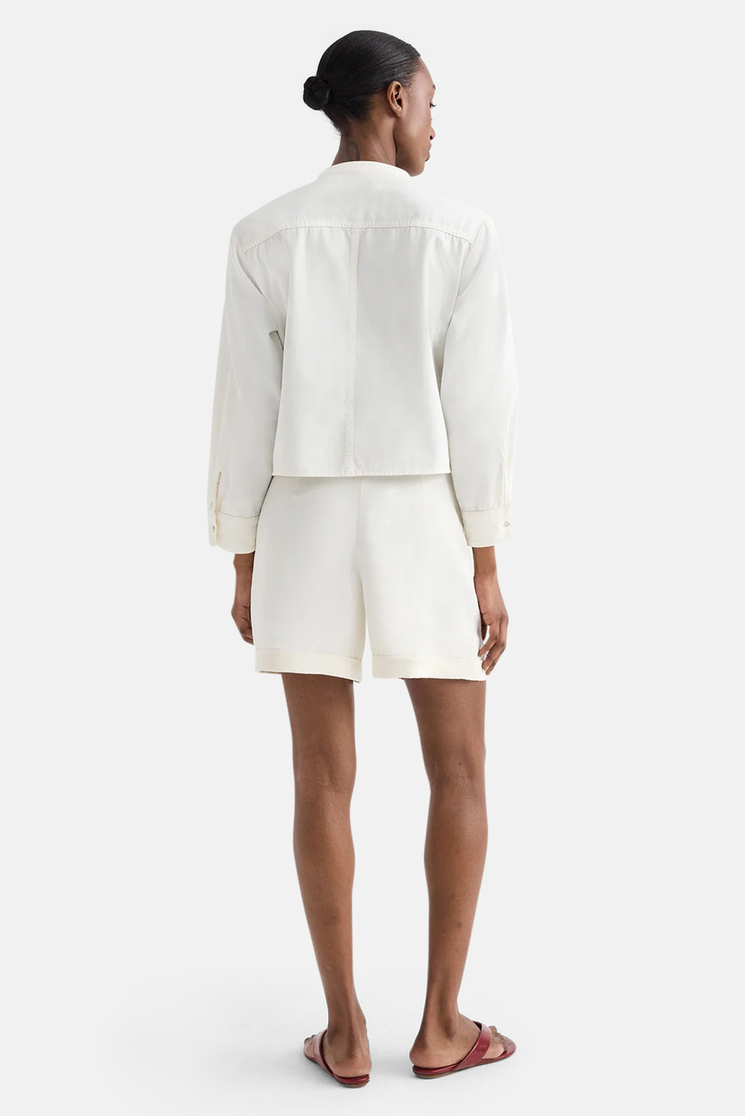 Cisco Short in Coated Viscose Linen Bone