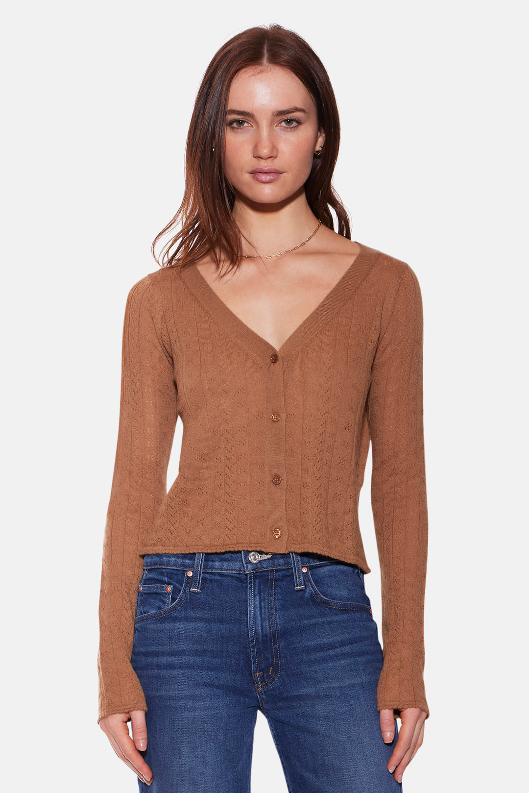 Claire Pointelle Cardigan Camel
