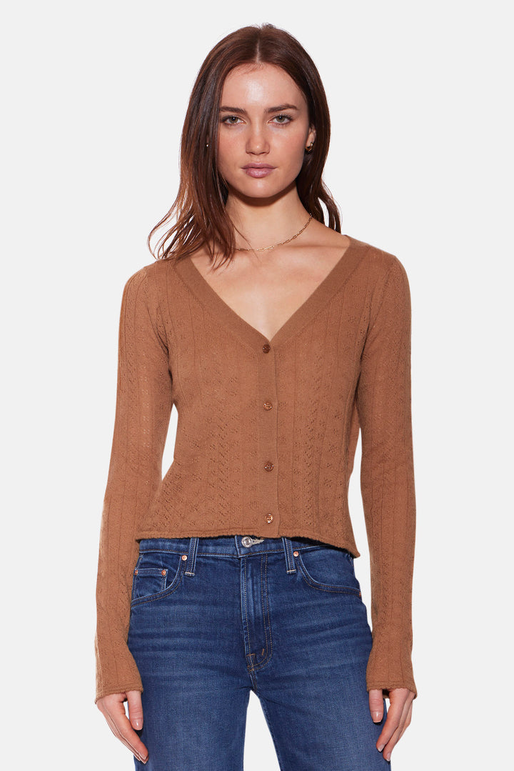 Claire Pointelle Cardigan Camel