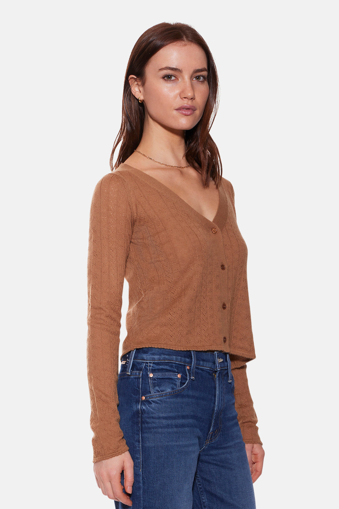 Claire Pointelle Cardigan Camel