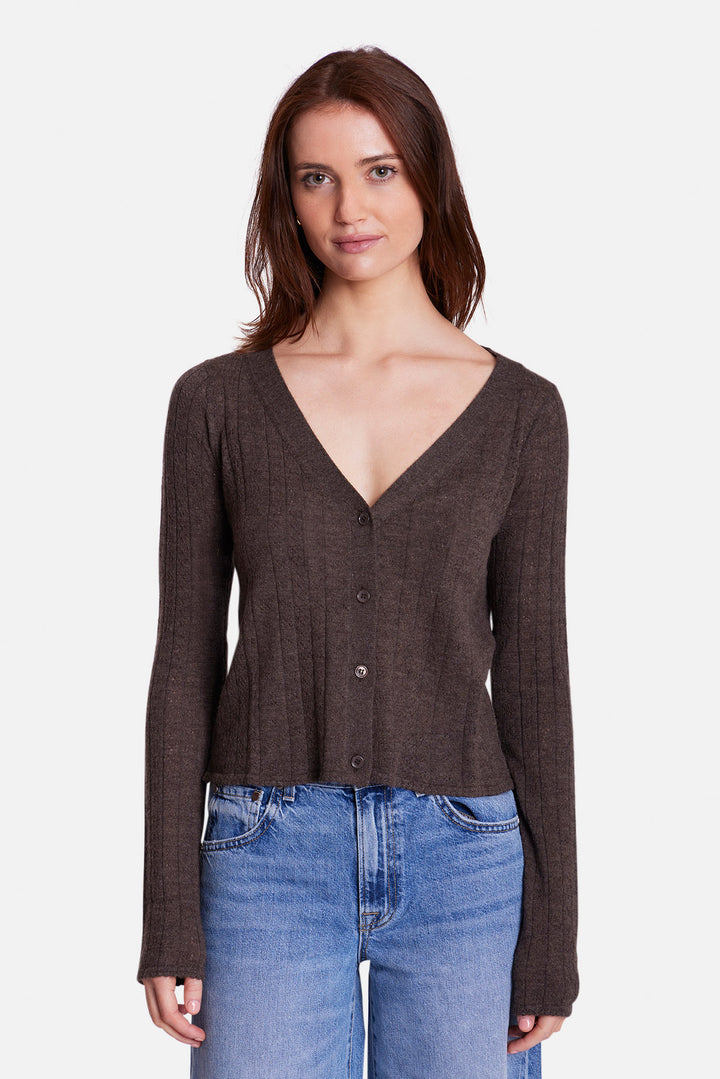 Claire Pointelle Cardigan Espresso