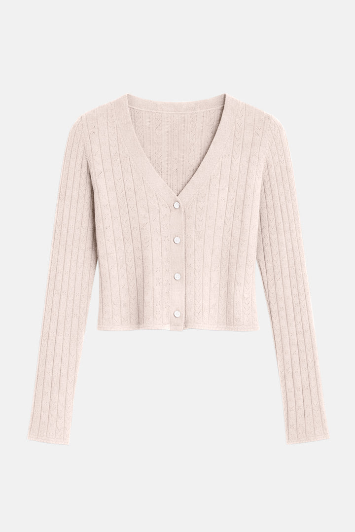 Claire Pointelle Cardigan Ivory