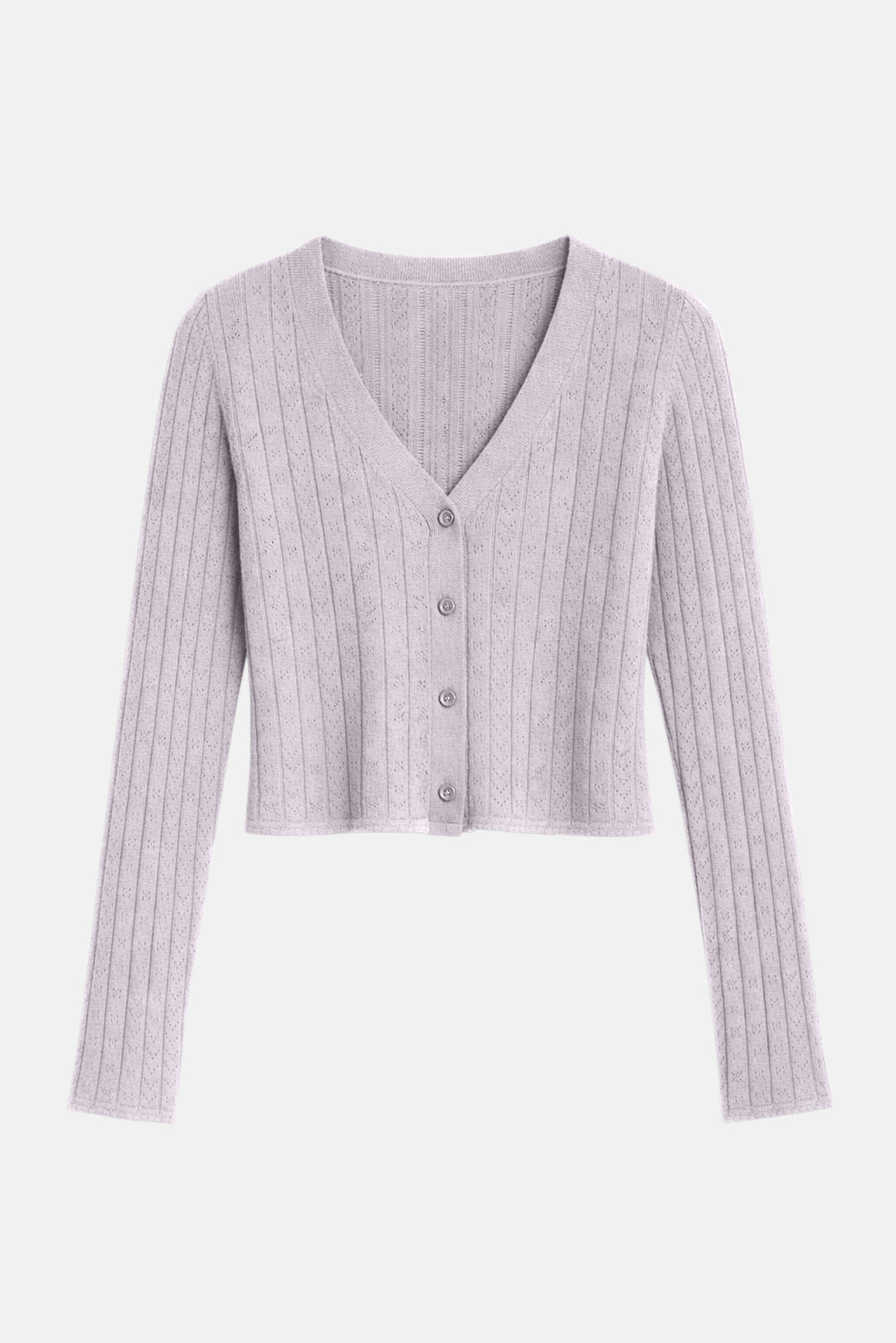 Claire Pointelle Cardigan Light Heather Grey