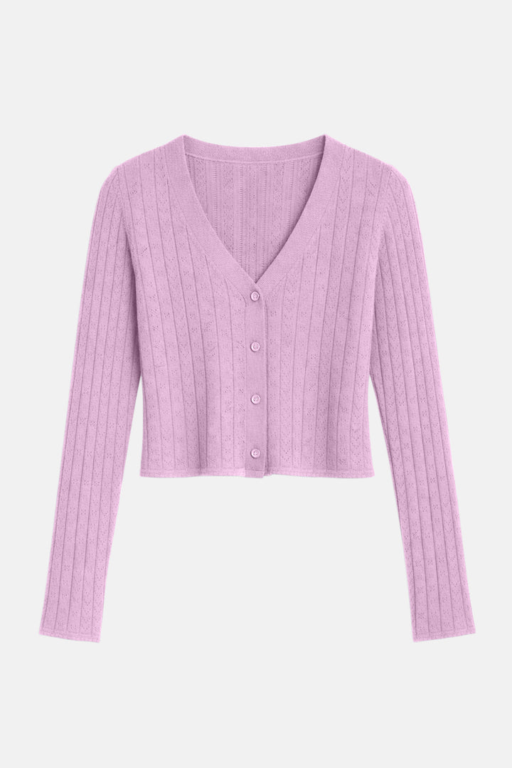 Claire Pointelle Cardigan Lilac