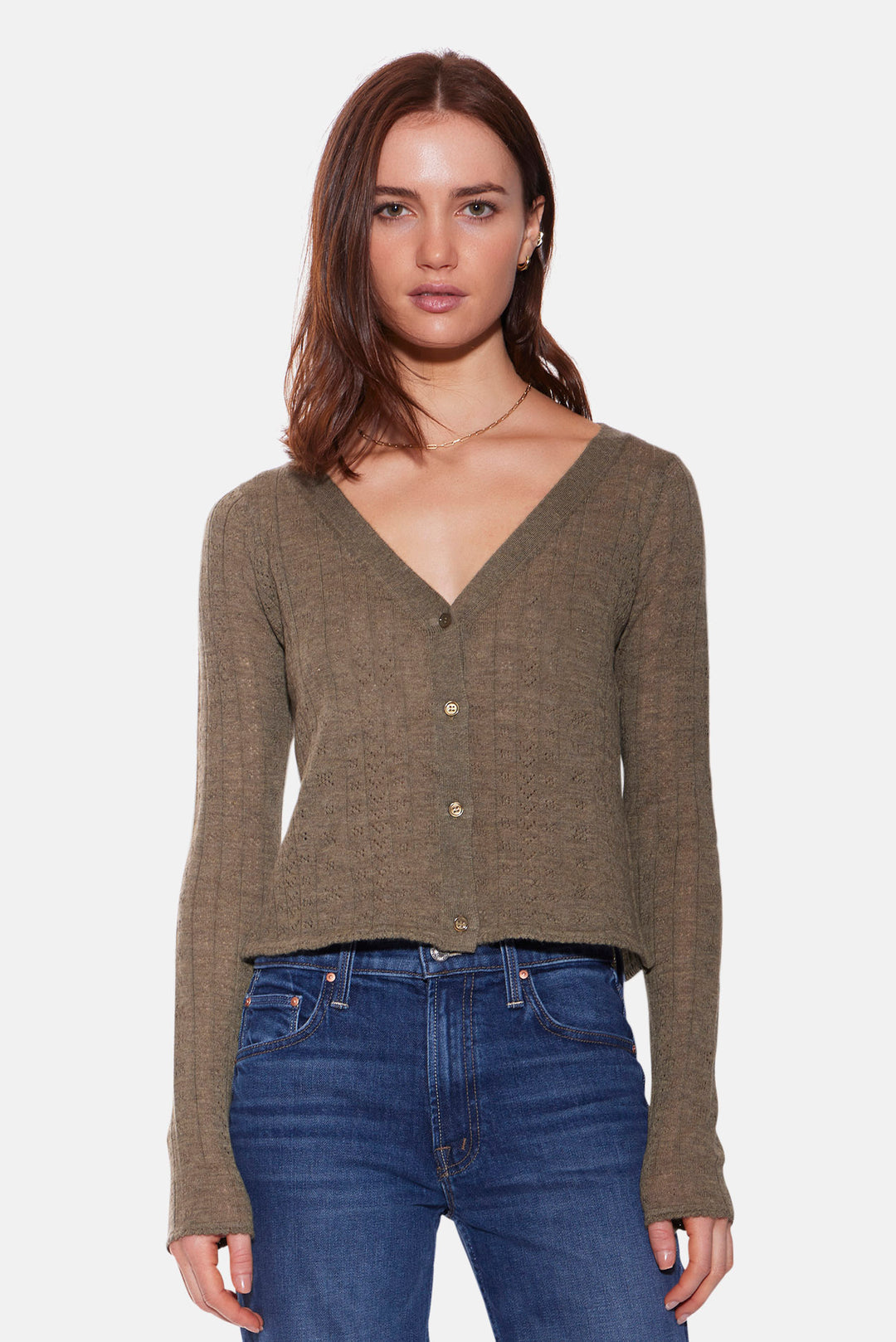 Claire Pointelle Cardigan Moss