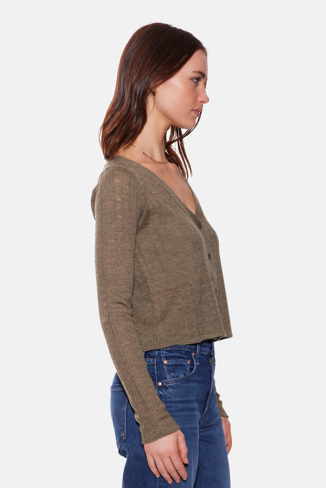 Claire Pointelle Cardigan Moss