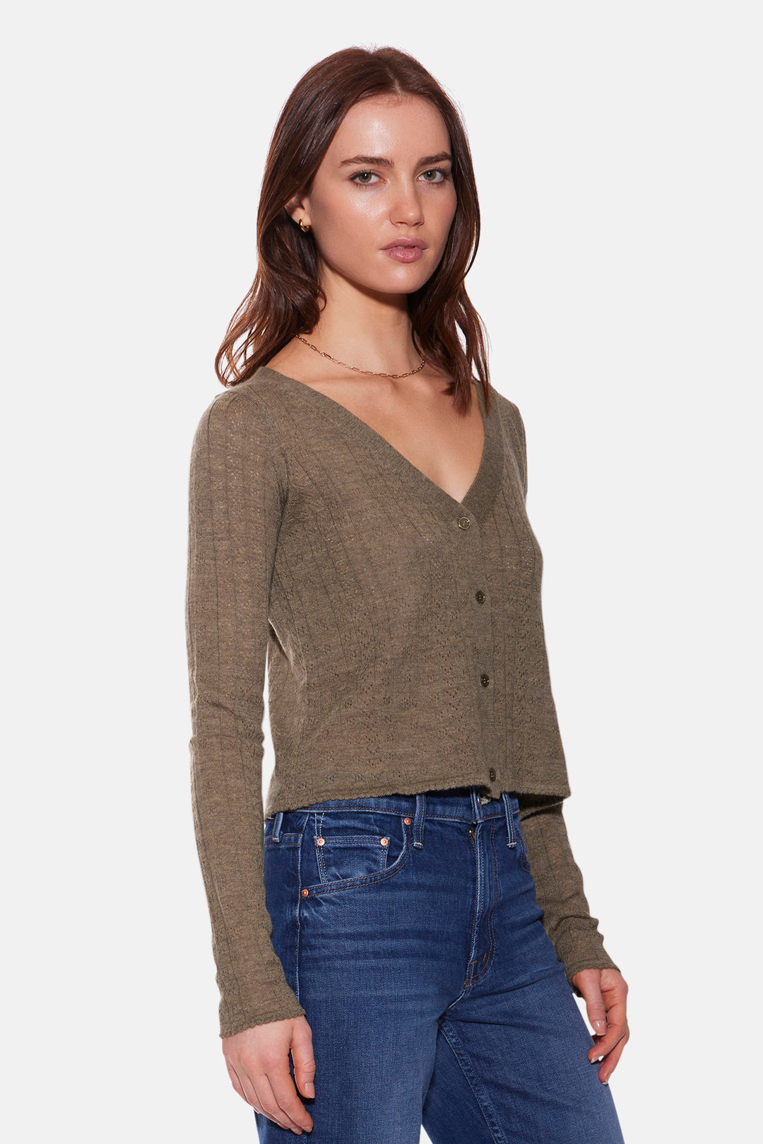 Claire Pointelle Cardigan Moss