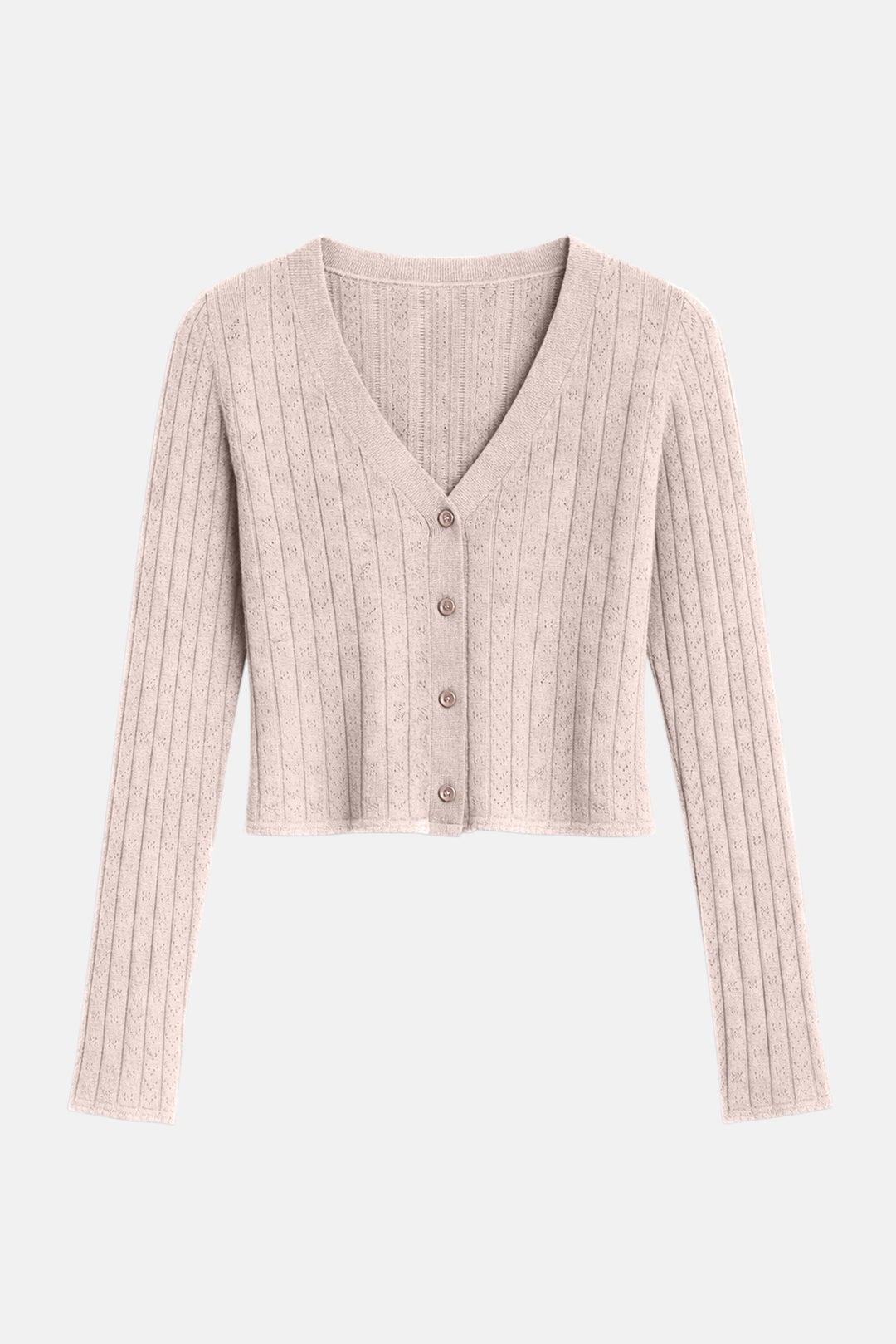 Claire Pointelle Cardigan Oatmeal
