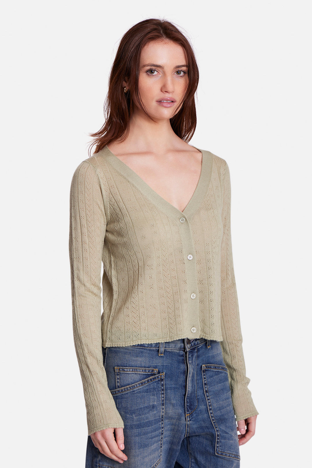 Claire Pointelle Cardigan Sage