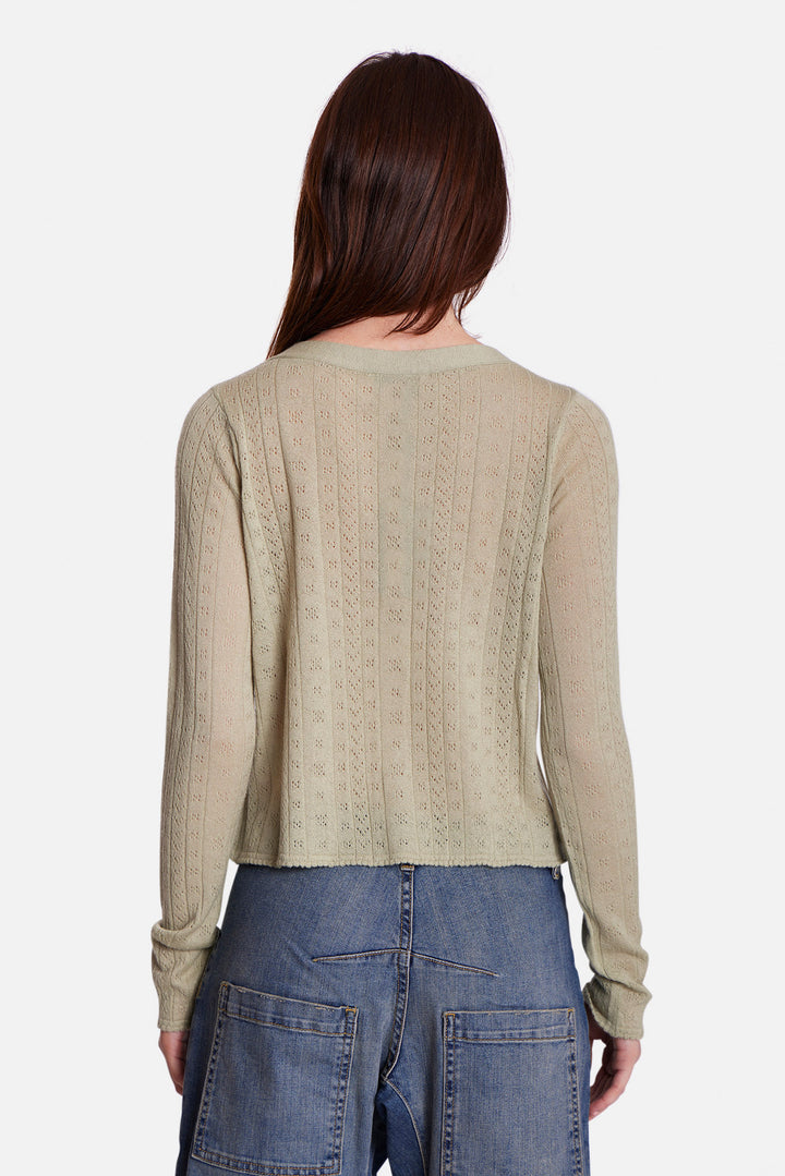 Claire Pointelle Cardigan Sage