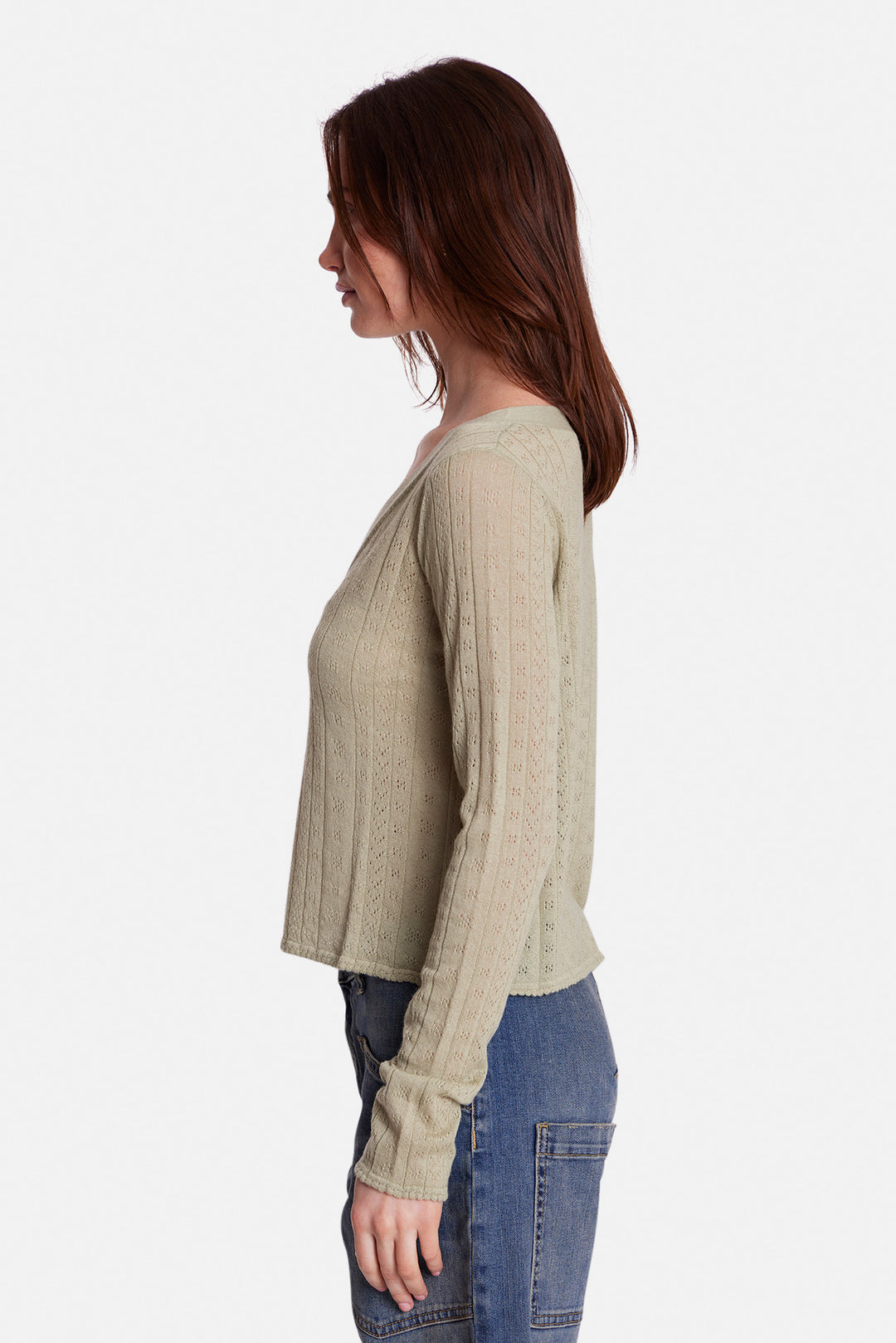 Claire Pointelle Cardigan Sage