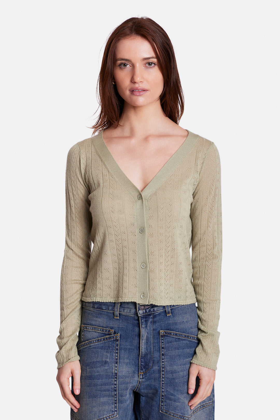 Claire Pointelle Cardigan Sage