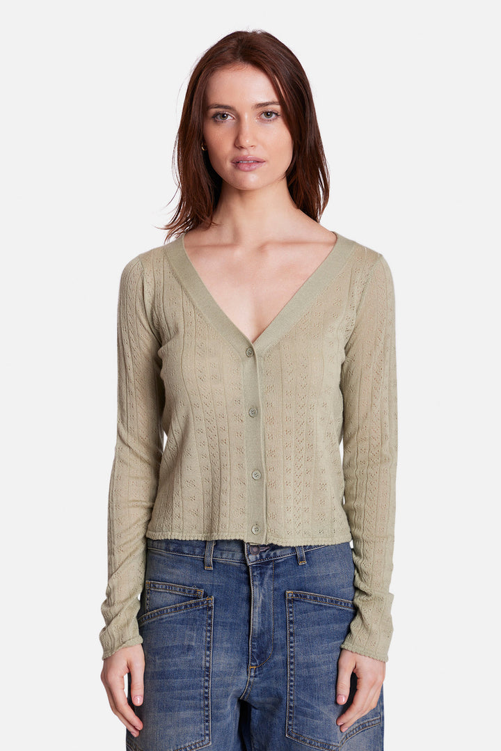 Claire Pointelle Cardigan Sage