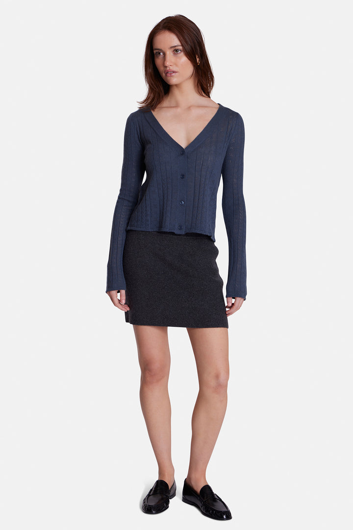 Claire Pointelle Cardigan Space Grey