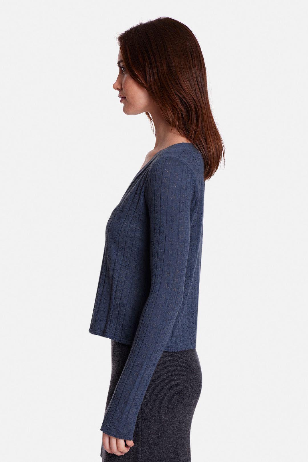Claire Pointelle Cardigan Space Grey