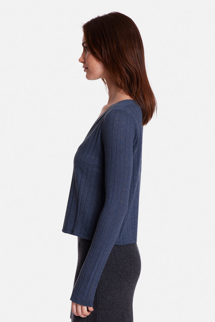 Claire Pointelle Cardigan Space Grey