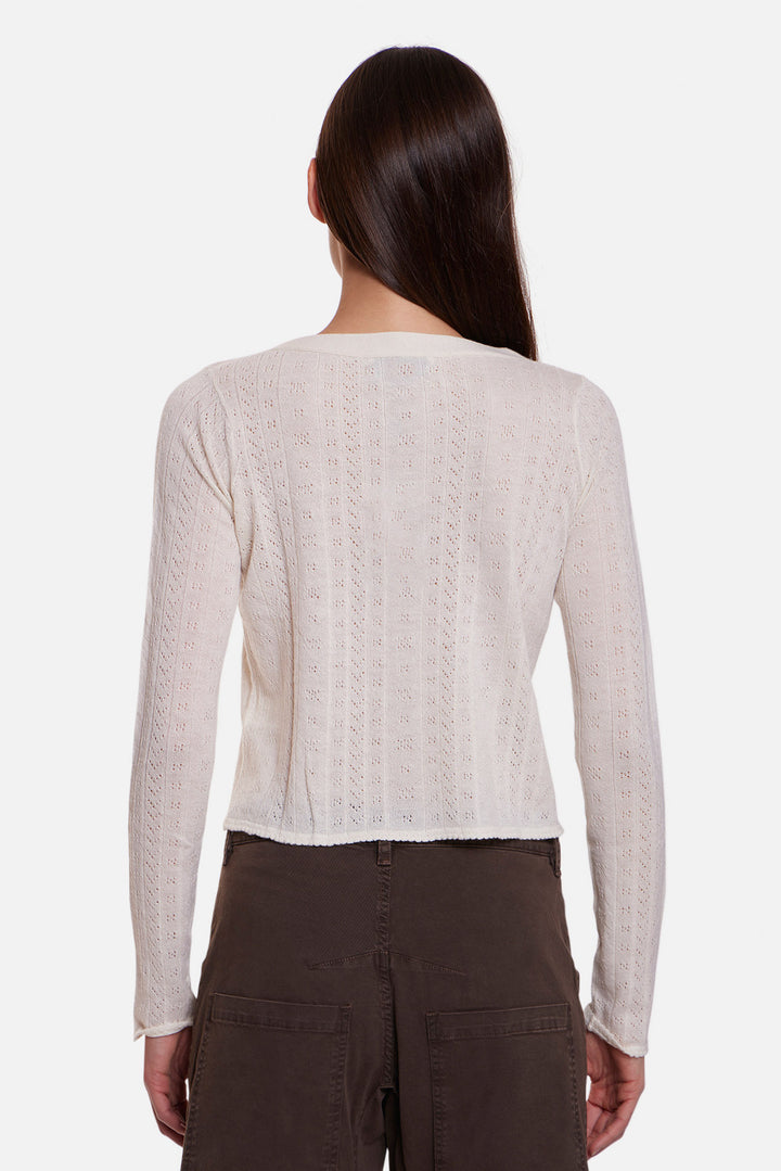 Claire Pointelle Cardigan Ivory