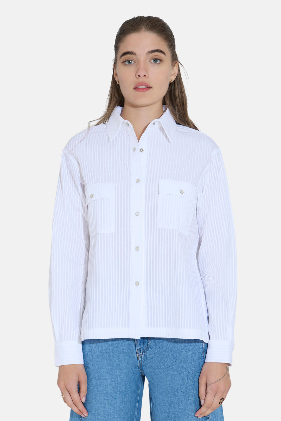 Coco Overshirt White Pleat