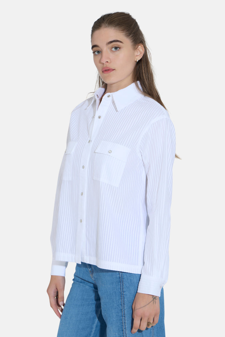 Coco Overshirt White Pleat