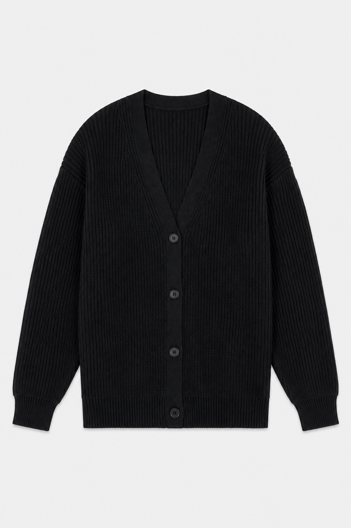 Cocoon Cotton Cardigan Black