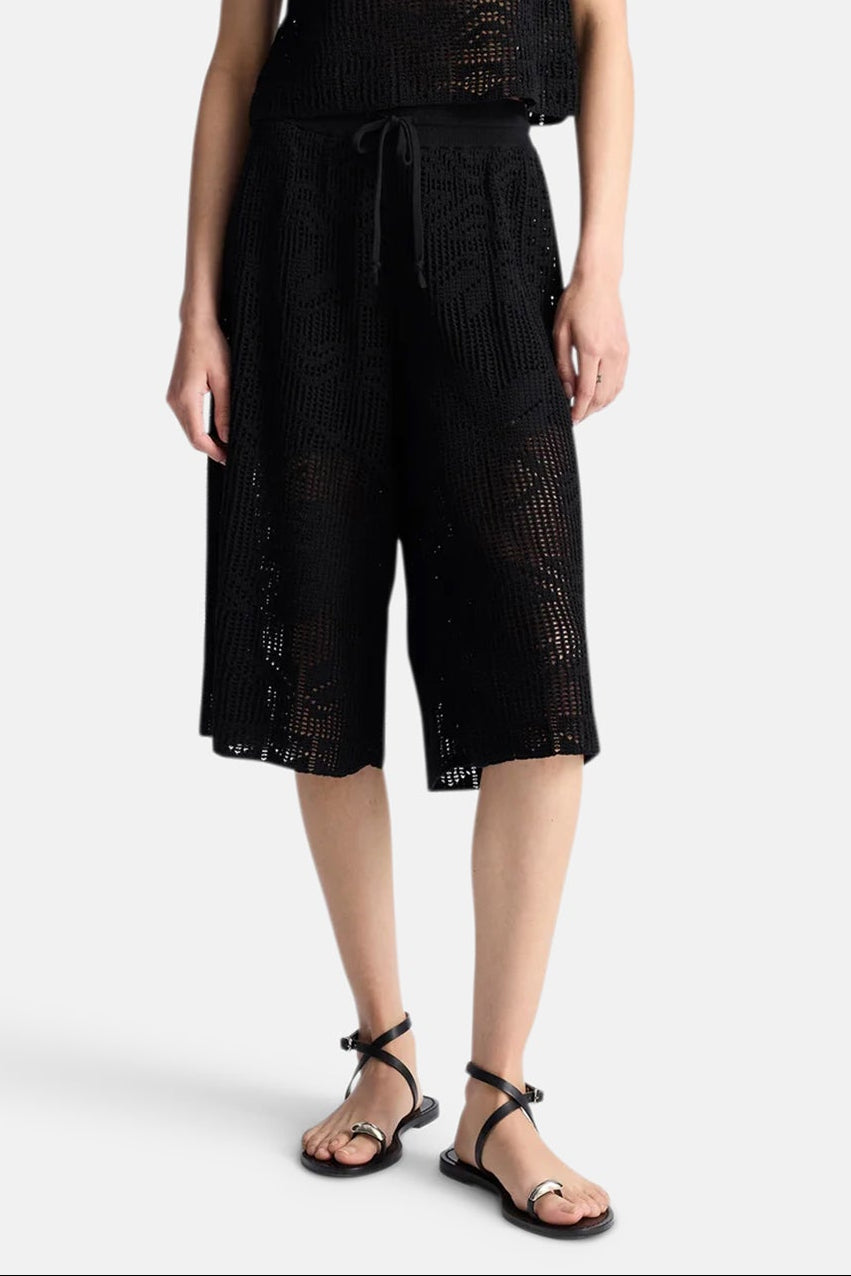 Colby Crochet Knit Short Black