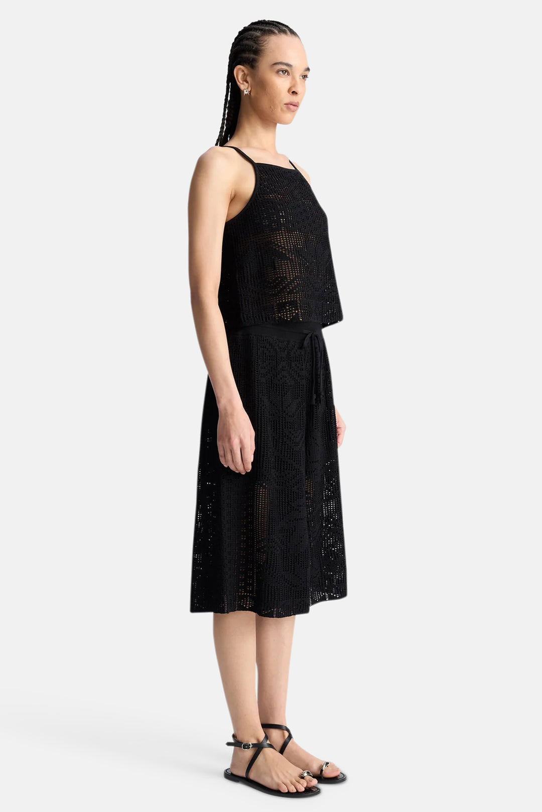 Colby Crochet Knit Short Black