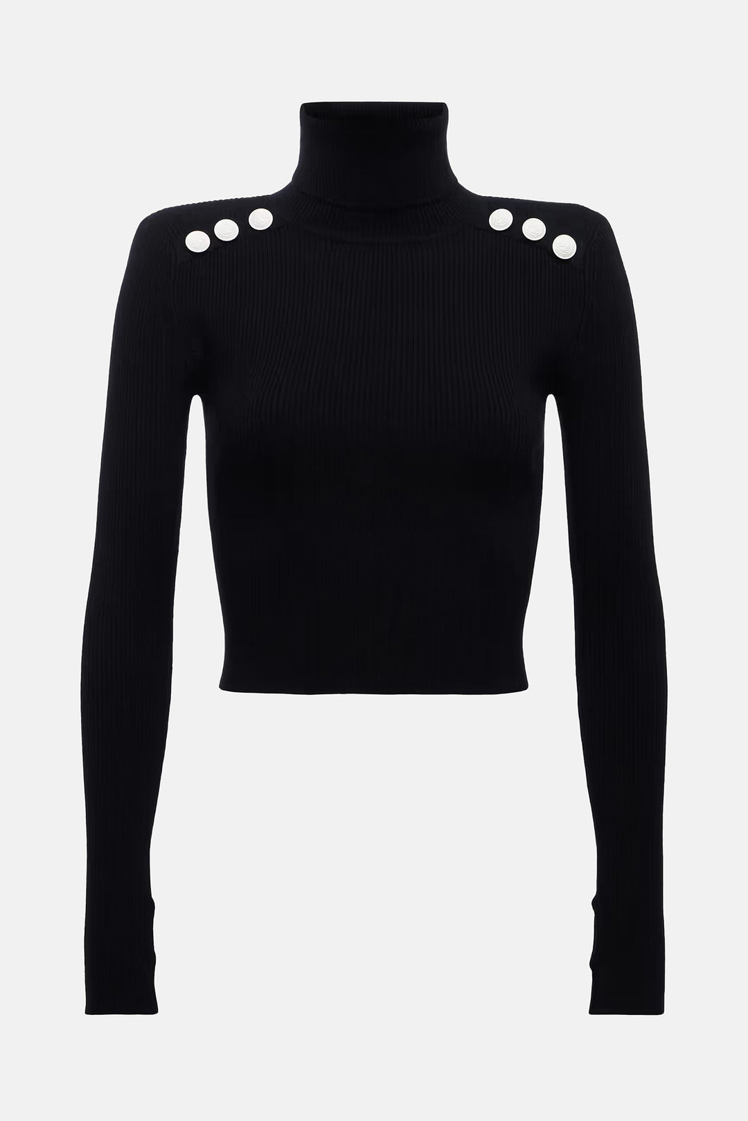 Colette Crop Turtleneck Black/White