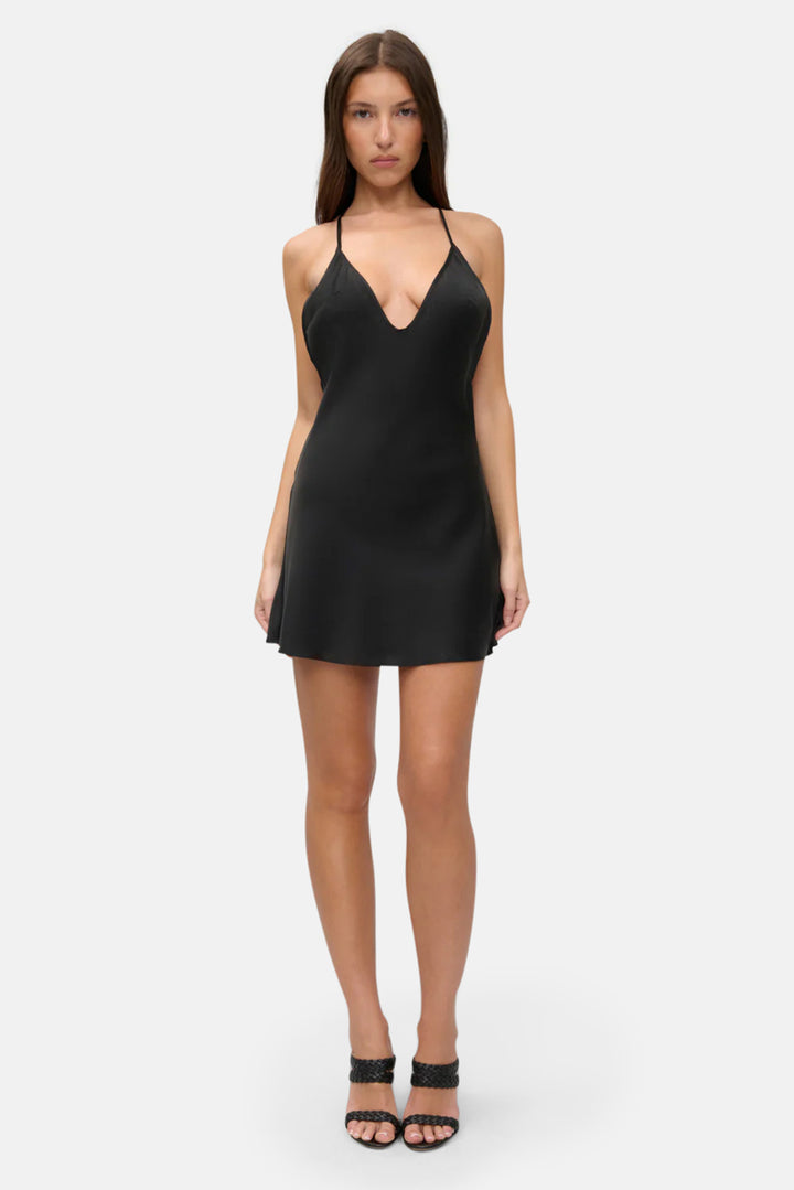 Colette Silk Mini Dress Black