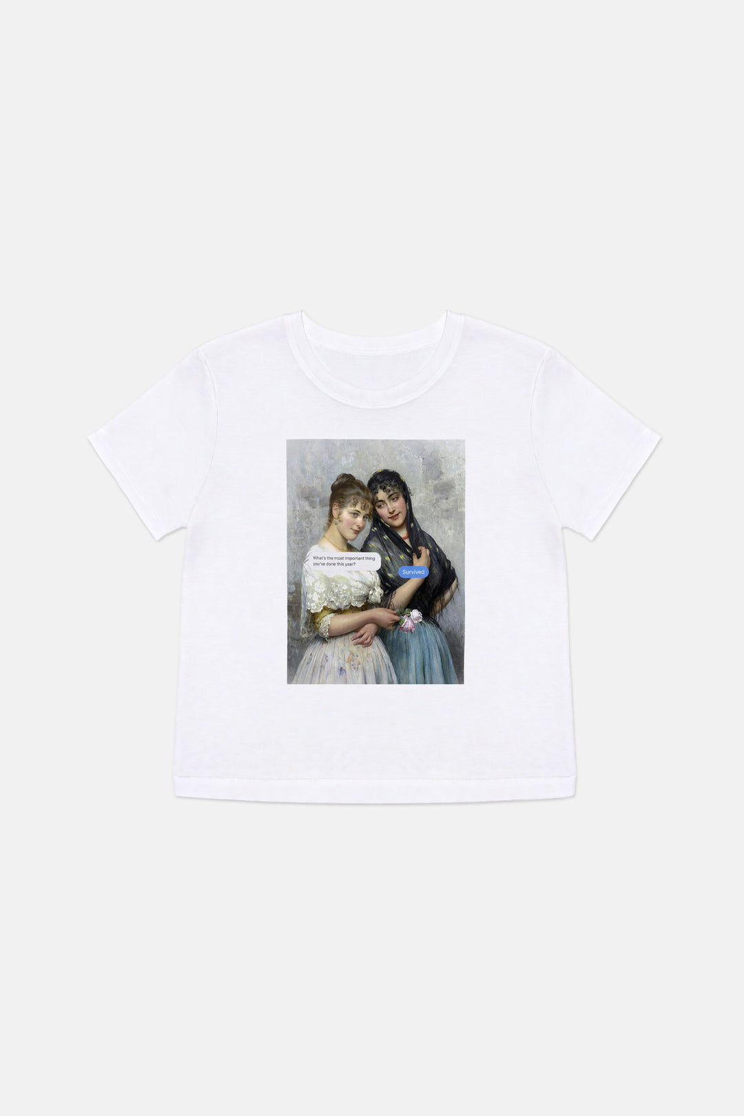 Survived Text Bubble Tee White