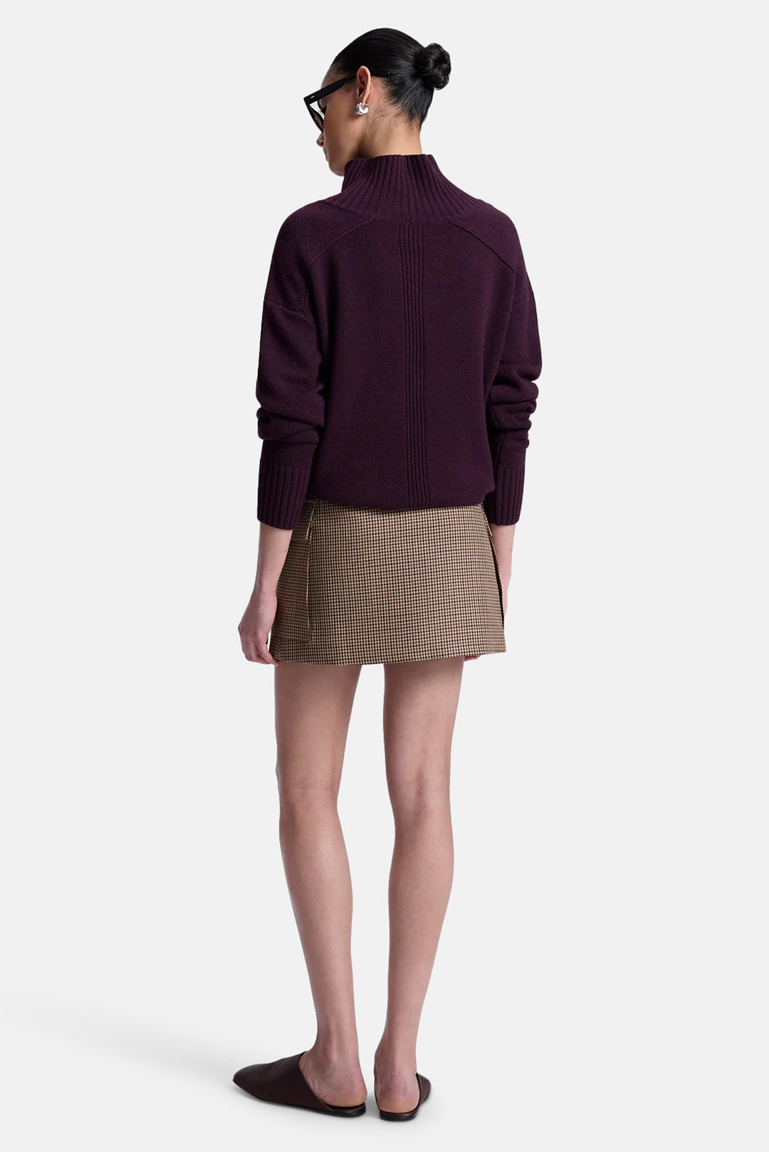 Conan Wool Tailored Mini Skirt Tan Multi