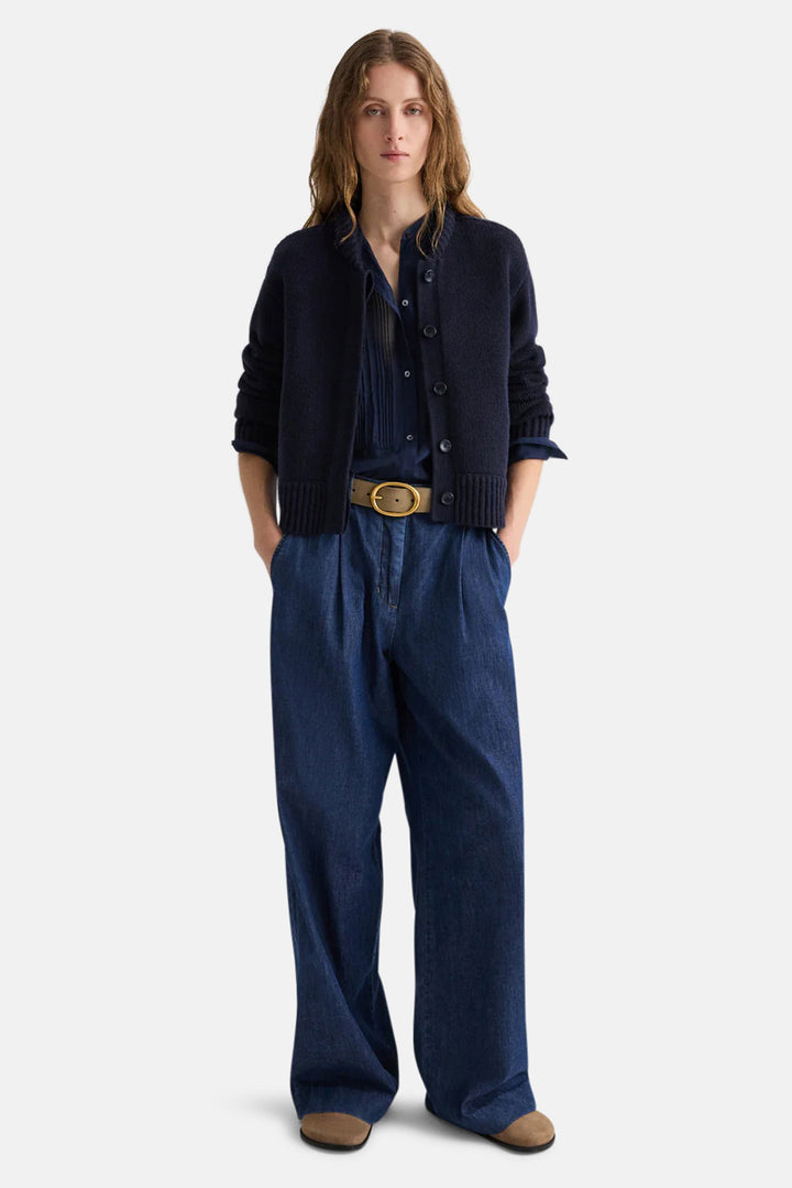 Connor Cashmere Cardigan in Midnight
