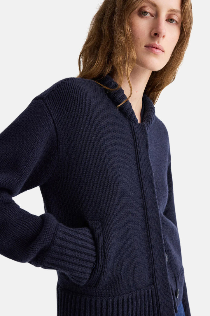 Connor Cashmere Cardigan in Midnight