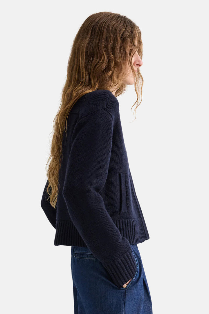 Connor Cashmere Cardigan in Midnight