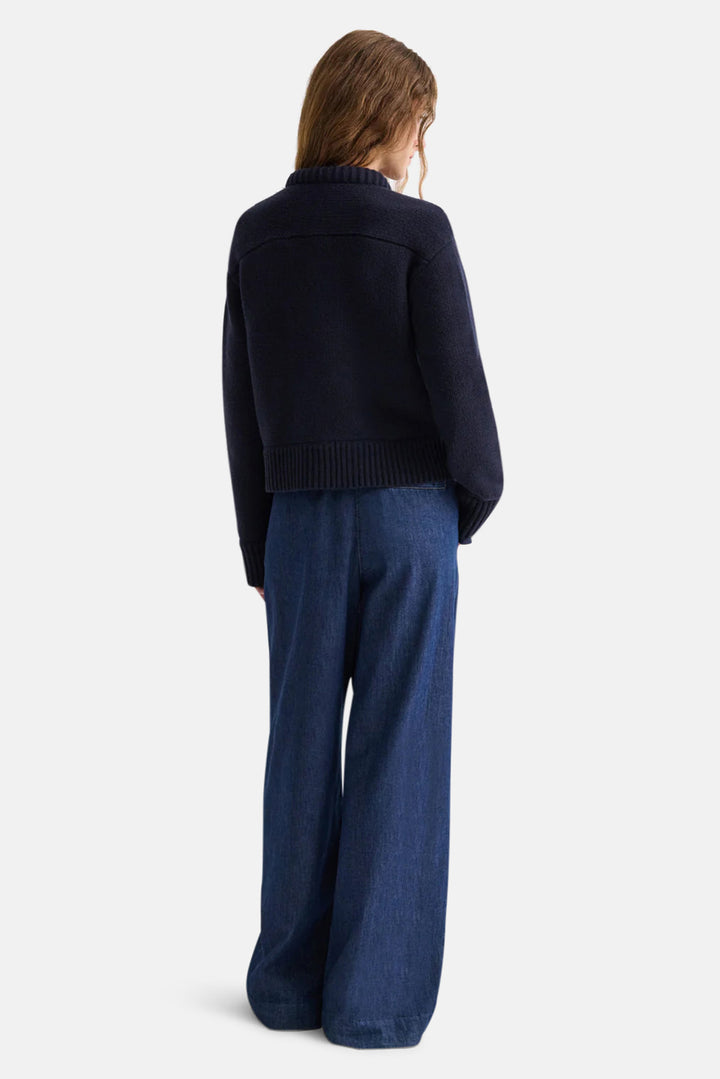 Connor Cashmere Cardigan in Midnight