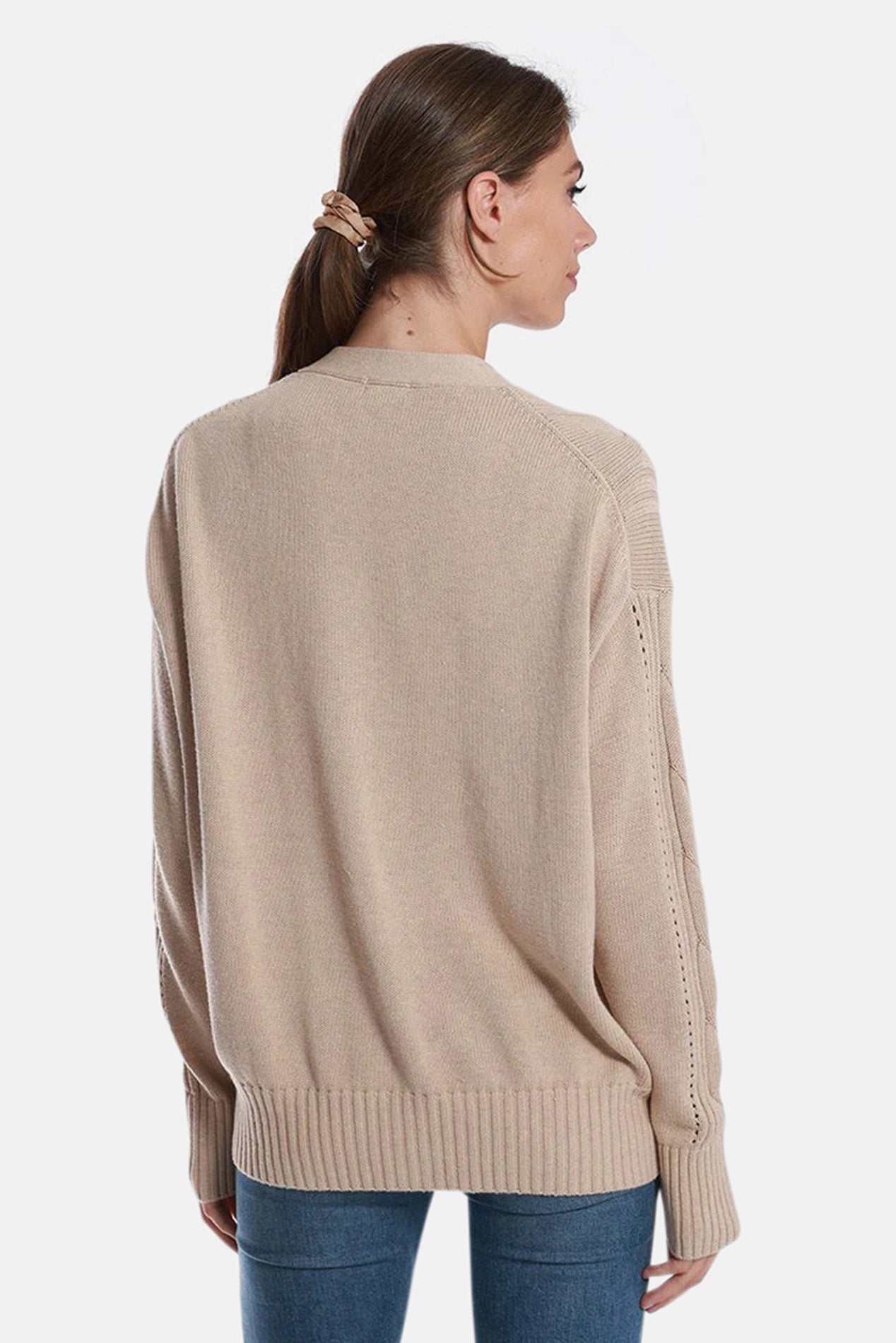Minnie Rose Cotton Cashmere Oversized Cardigan Brown Sugar